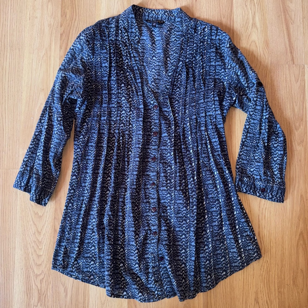 Chaudry KC size Small blue blouse shirt top